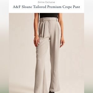 Abercrombie & Fitch Cream Tailored Crepe Pants